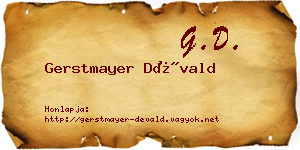 Gerstmayer Dévald névjegykártya
