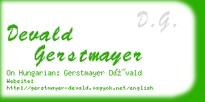 devald gerstmayer business card